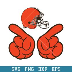 Hand Two Cleveland Browns Svg, Cleveland Browns Svg, NFL Svg, Png Dxf Eps Digital File
