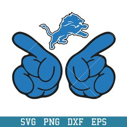 Hand Two Detroit Lions Svg, Detroit Lions Svg, NFL Svg, Png Dxf Eps Digital File