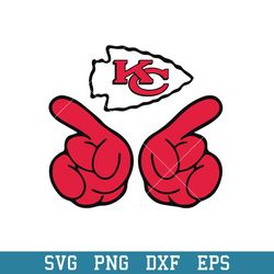 Hand Two Kansas City Chiefs Svg, Kansas City Chiefs Svg, NFL Svg, Png Dxf Eps Digital File
