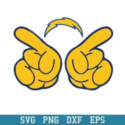 Hand Two Los Angeles Chargers Svg,Los Angeles Chargers Svg, NFL Svg, Png Dxf Eps Digital File