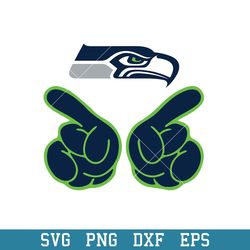 Hand Two Seattle Seahawks Svg, Seattle Seahawks Svg, NFL Svg, Png Dxf Eps Digital File