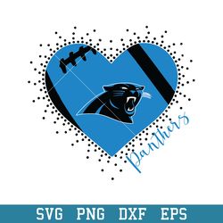 Heart Carolina Panthers Svg, Carolina Panthers Svg, NFL Svg, Png Dxf Eps Digital File