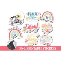 Digital Stickers for Packages, PNG File, Thank You Sticker PNG, Sticker Bundle for Printing, Print and Cut Stickers, Cut