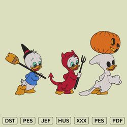 Three Ducks Halloween Embroidery Design - Halloween Embroidery Designs - DST, PES, JEF