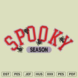 Spooky Season  Halloween Embroidery Design A1 - Halloween Embroidery Designs - DST, PES, JEF