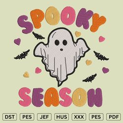 Spooky Season  Halloween Embroidery Design A2 - Halloween Embroidery Designs - DST, PES, JEF