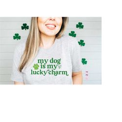 My Dog Is My Lucky Charm Svg, Happy Go Lucky , Dog Mom SVG, Retro Boho St. Patricks Day Design Sublimation PNG St. Patty