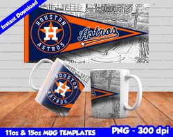 Astros Mug Design Png, Sublimate Mug Template, Astros Mug Wrap, Sublimate Baseball Design Png, Instant Download