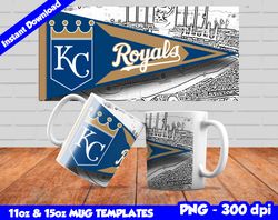 Royals Mug Design Png, Sublimate Mug Template, Royals Mug Wrap, Sublimate Baseball Design Png, Instant Download