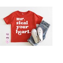 Mr Steal Your Heart Toddler Retro Valentine's Day SVG, Matching SVG Cut File Printable PNG Silhouette Cricut Sublimation