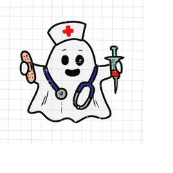 Nurse Ghost Halloween Svg, Nurse Ghost Svg, Funny Ghost Halloween Svg, Nurse Halloween Svg, Quote Ghost Halloween Svg