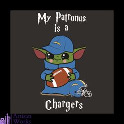 Baby Yoda My Patronus Is A Chargers Svg, Sport Svg, Los Angeles Chargers Svg, Baby Yoda Los Angeles Chargers Svg, Patron