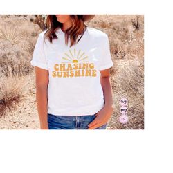 Chasing Sunshine svg, Lake bum svg, Hot Mom Summer Svg, Summer SVG Cut File, Retro Sublimation Design, Svg for shirts
