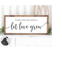 Let Love Grow SVG, Wedding Sign svg, Bridal Shower svg, Favor Sign Cut File, DIY Wedding Decor,  Cricut Designs, Silhoue