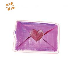 Envelope with Heart in Gouache Style Svg, Valentine Svg, Envelop SvgLetter Svg