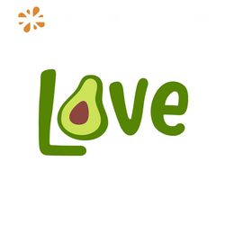 Love Text With Avocado Svg, Valentine Svg, Avocado Svg, Text Svg, Green Svg