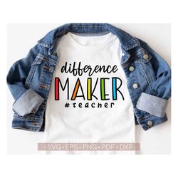 Difference Maker Svg, Teacher Life Svg, Teacher Svg Quotes Shirt Design, Funny School, Teaching Svg Cut File, Cricut, Su