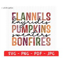 Flannels Hayrides Pumpkins Sweaters Bonfires Png Svg,Pumpkins Png, Western, Flannels Hayrides Pumpkins, Fall, Autumn, Th