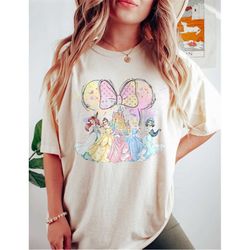 Retro Disney Princess Comfort Colors Shirt, Disney Watercolor Castle Shirt, Princess Castle Princess Disney Shirt, Disne
