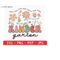 Wildflowers Kindergarten Teacher Shirt Png, Kindergarten Team Svg, Kindy Teacher Png, Kinder Crew Tees Svg,Kinder Squad