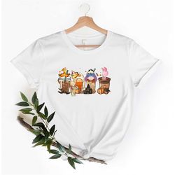 Winnie The Pooh Halloween and Friend Latte Shirt, Winnie The Pooh Fall Halloween Shirt, Winnie The Boo Tshirt, Cute Hall