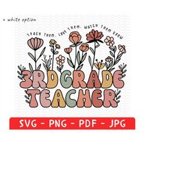Custom 3rd Grade Teacher Shirt Png, Personalized Teaching Gift, 3rd Grade Teacher Gift, Teacher Appreciation Gifts, Spri