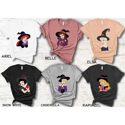 Disney Princess Halloween Shirts, Disney Princess Witch Shirt, Mickey Balloon Shirt, Vintage Disney Halloween Family Mat