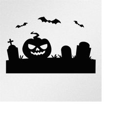 halloween graveyard pumpkin vinyl decal sticker