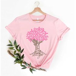 Pink Ribbon Tree Shirt, Cancer Tree Shirt, Breast Cancer Fighter Shirt, Breast Cancer Awareness Shirt, Pink Ribbon Shirt