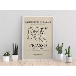 Pablo Picasso Print Download, Picasso Line Drawing Printable, Downloadable Picasso Wall Art, Room Decor Aesthetic Minima