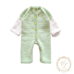 jumpsuit knitting pattern | pdf knitting pattern | baby overalls pattern | baby romper | knit jumpsuit | v1