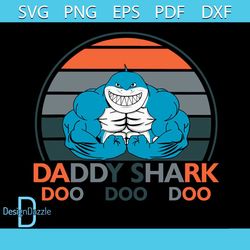 Retro Daddy Shark Doo Doo Doo Svg, Trending Svg, Daddy Shark Doo Doo Doo Svg