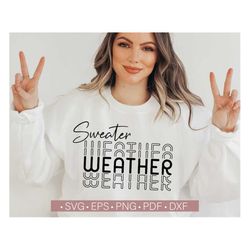 Sweater Weather Svg, Winter Svg Png, Fall Svg Png, Coffee Mug Svg Cut File for Cricut, Silhouette Eps Dxf Pdf Vector Cut