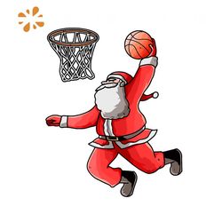 Basketball Santa Christmas Dunk Cool Sport XMas Svg, Christmas Svg, Santa Claus Svg, Basketball
