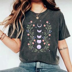 celestial shirt, moon shirt, moon phase astrology astronomy shirt, moon graphic shirt, vintage style shirt