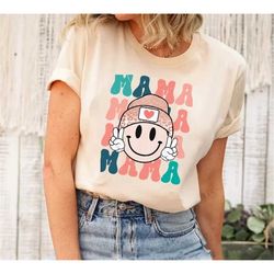 mama smiley shirt, mama shirt, mom shirt, happy mother's day shirt, retro mama shirt, mama graphic tee, mama tee, momma