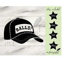 Supernatural Bobby Singer BALLS! Hat // Funny Supernatural Digital Download PNG SVG // Bobby Singer Balls Hat