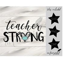Teacher Strong // Teacher with Mask // Teacher Strong SVG Download