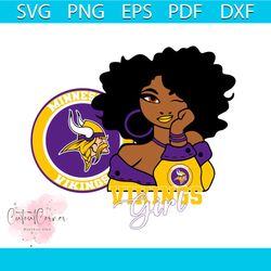 Minnesota Vikings Girl Svg, Sport Svg, Minnesota Vikings Logo Svg, Girl Svg, Football Svg, NFL