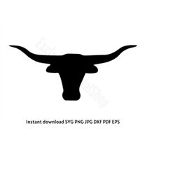 Texas Longhorn Head Instant Download SVG, PNG, JPG, dxf, pdf, eps digital download