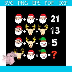 Christmas Math Teacher Svg, Christmas Svg, Santa Claus Svg, Reindeer Svg, Snowman Svg