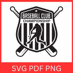 Baseball Club Championship Logo Svg Vector, Baseball Silhouette SVG, PNG Baseball Ball Clipart, Baseball Player Logo Svg