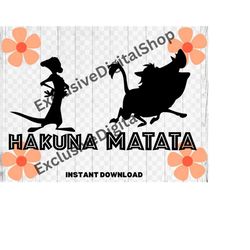 Hakuna Matata lion king friendship,  Cut File - Digital Download svg png Design For Cricut or Silhouette Cut File Instan