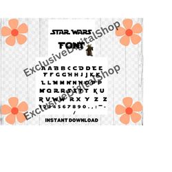 Star Fars Font Space font Berthday alphabet  Cut File - Digital Download svg png Design For Cricut or Silhouette Cut Fil
