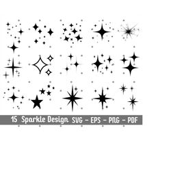 Sparkle SVG Star Svg Sparling Svg Sparkle Silhouette Sparkle Stars Svg, Sparkle Stars Png, Cricut, Instant Download
