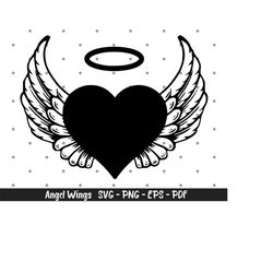 Angel Wings SVG, Wings Svg, Valentine day Svg, Halo svg, Angel Wings Clipart, Baby svg, Newborn svg, Instant Download