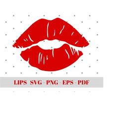 Lips SVG, Red Lips Svg, Kiss Svg, American Lips Svg, Cricut and Silhouette, Kiss Design, Kiss me svg, Instant Download