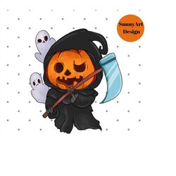 Ghost Pumpkin SVG Cute Ghost Svg Grim reaper svg Cricut svg files Instant Download
