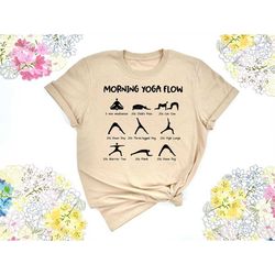 Morning Yoga Flow Shirt, Yoga DTF Transfer, Ready To Press DTF Print, Gift For Yoga Lover, Cute Yoga Tee, Yoga Lover Shi