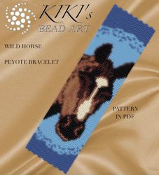 Peyote beading pattern bracelet pattern Wild horse Peyote pattern design 2 drop peyote in PDF instant download DIY
